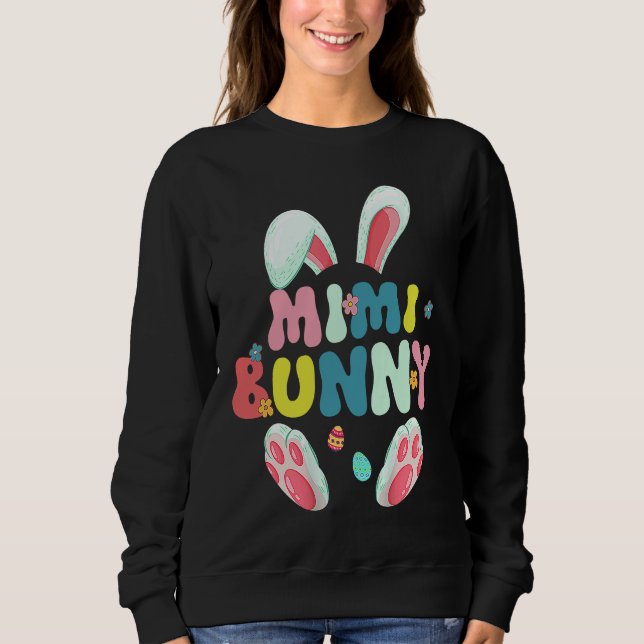Camiseta Groovy Mimi Bunny Cute Matching Family Easter (Frente)