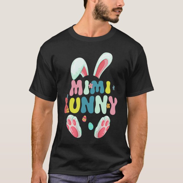 Camiseta Groovy Mimi Bunny Cute Matching Family Easter (Frente)