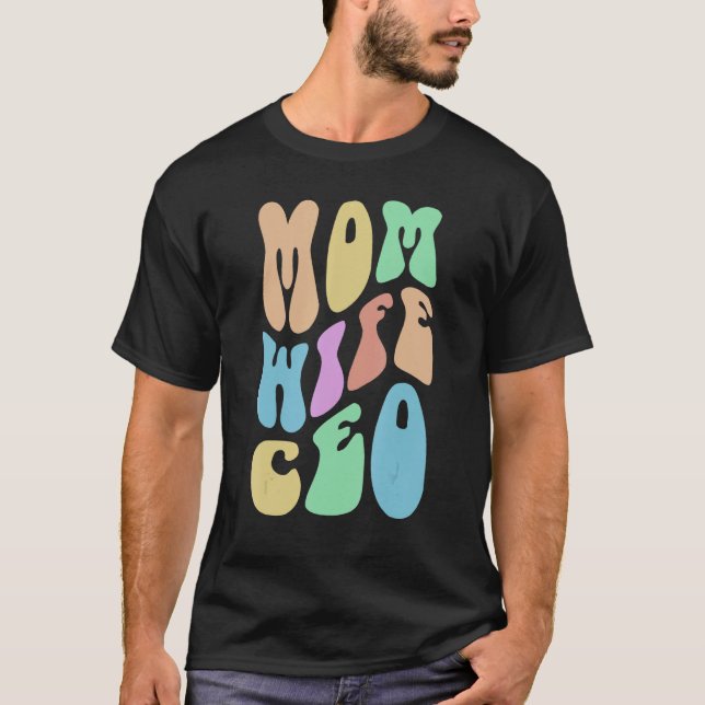 Camiseta Groovy MOM WIFE CEO Sra. Boss Girl Proprietária R (Frente)