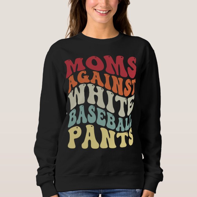 Camiseta Groovy Moms Against White Baseball Pants Baseball (Frente)