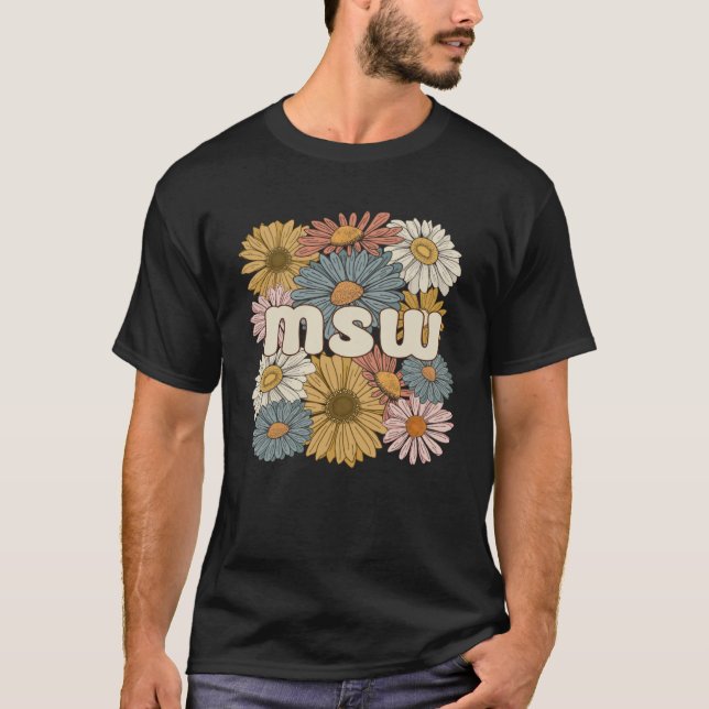 Camiseta Groovy MSW Mestre De Flores De Trabalho Social (Frente)
