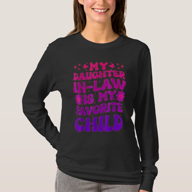 Camiseta Groovy My Daughter In Law Is My Favorite Child (Frente)