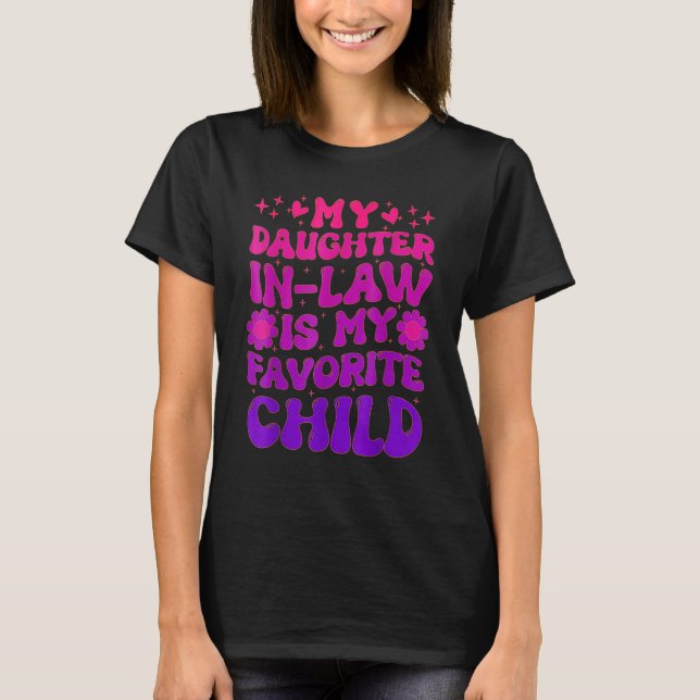 Camiseta Groovy My Daughter In Law Is My Favorite Child (Frente)