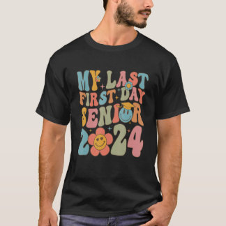 Camiseta Groovy My Last First Day Senior 2024Hippie Floral