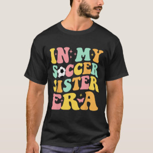 Camiseta Groovy Na Minha Era Da Irmã De Futebol Fã Amante D