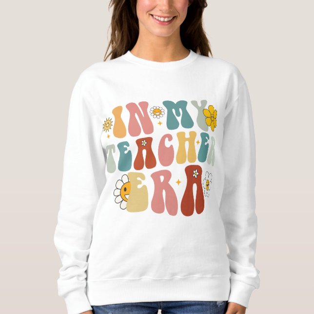 Camiseta Groovy Na Minha Era De Professora De Volta à Escol (Frente)