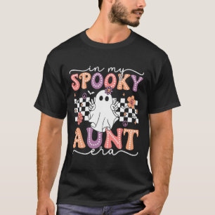 Camiseta Groovy Na Minha Tia Spooky Era Retro Tia Hallowee