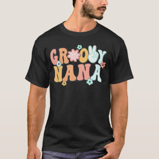 Camiseta Groovy Nana Vovó Correspondente primeiro aniversar