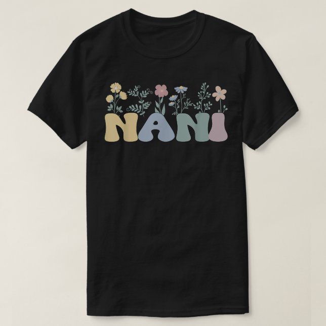 Camiseta Groovy Nani Avó Flores Nani Avó (Frente do Design)