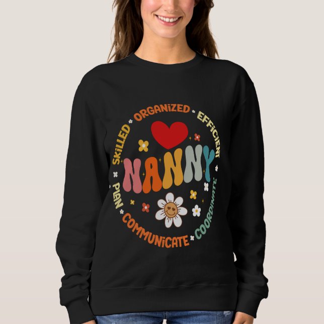 Camiseta Groovy Nanny Daycare School 1 (Frente)