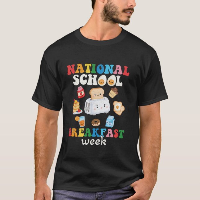 Camiseta Groovy National School Breakfast Week 2024 para cr (Frente)