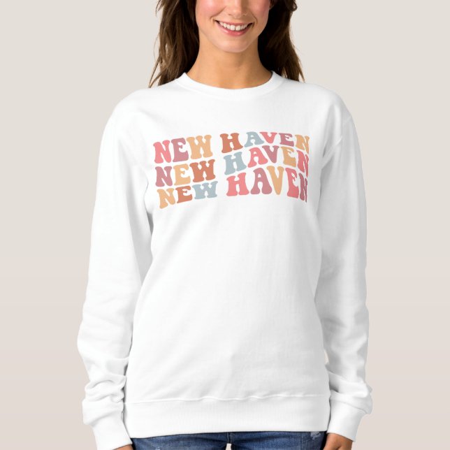Camiseta Groovy New Haven Sweatshirt por @SupNewHaven (Frente)