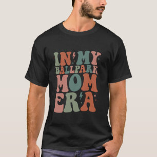 Camiseta Groovy No Meu Ballpark Mãe Era Softball Baseball M