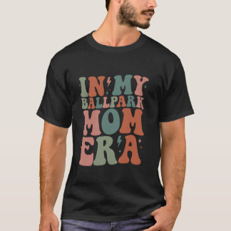 Camiseta Groovy No Meu Ballpark Mãe Era Softball Baseball M