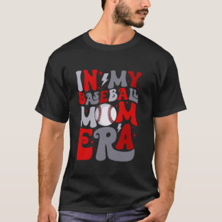 Camiseta Groovy No Meu Baseball Mãe Era Mamãe Mães Felizes