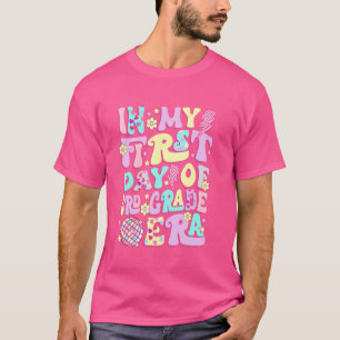 Camiseta Groovy No Meu Primeiro Dia Do 3º Ano De Volta À Es