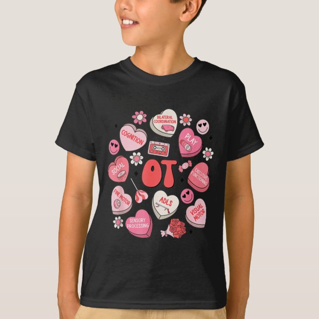Camiseta Groovy Occupational Therapy Valentine Ot Conversat (Frente)