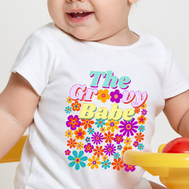 Camiseta Groovy One Colorful Retro Floral Birthday