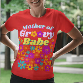 Camiseta Groovy One Colorful Retro Floral Birthday