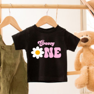 Camiseta Groovy ONE Daisy 1rua Primeiro Aniversário
