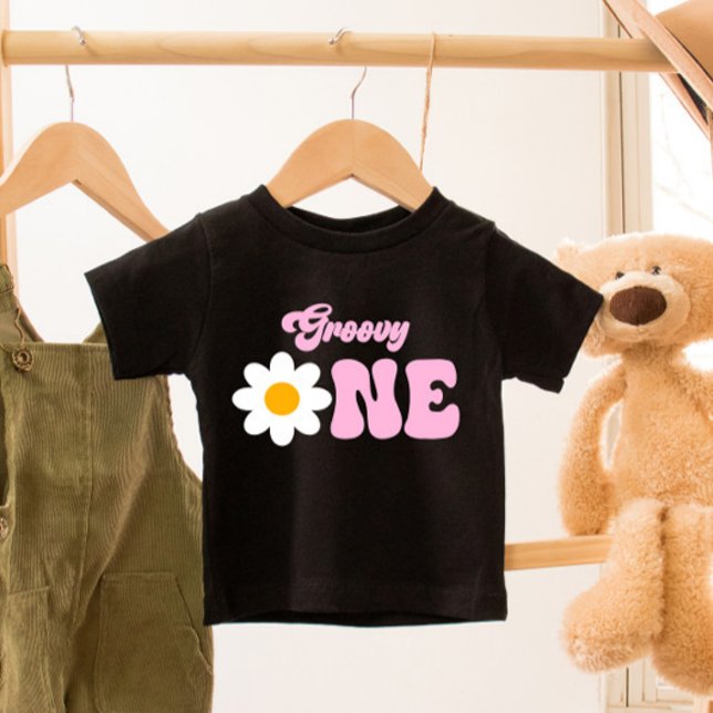 Camiseta Groovy ONE Daisy 1rua Primeiro Aniversário (Criador carregado)