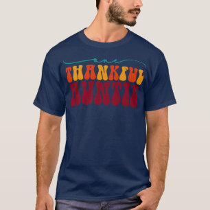 Camiseta Groovy One graças tia Hello Fall Vibes Obrigados