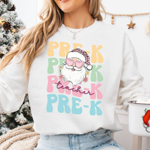 Camiseta Groovy Papais noeis de Natal Pré-k professor T-Shi
