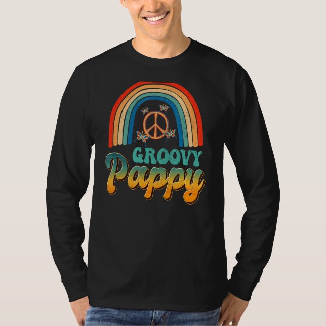 Camiseta Groovy Pappy Rainbow Aestalgia Nostalgia Retro Gor (Frente)
