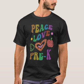 Camiseta Groovy PAZ AMOR PRÉ K Impressão de Leopardo Profes