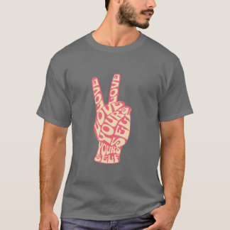 Camiseta Groovy Paz Mão Ame a Si Mesmo 60s Retrô