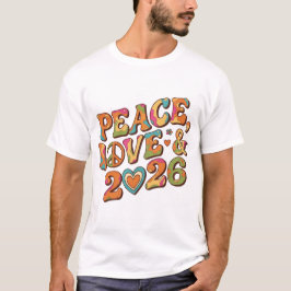 Camiseta Groovy Peace Love 2026 Retro