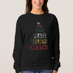 Camiseta Groovy PEACE LOVE XMAS Hippie Santa Claus Christm