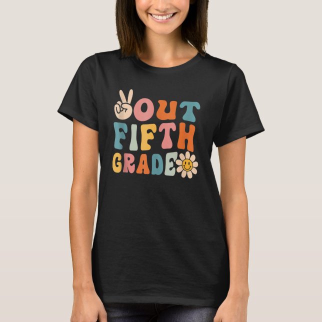 Camiseta Groovy Peace Out Fifth Grade Last Day of School 5t (Frente)