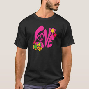 Camiseta Groovy Peace Sign Love 60s 70s Retro Hippie Costum