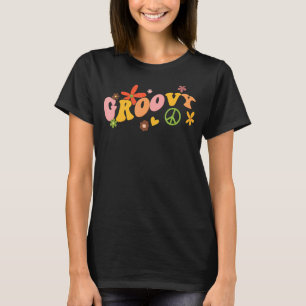 Camiseta Groovy Peace Sign Love Retro 60s 70s Floral Flower