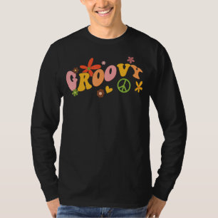 Camiseta Groovy Peace Sign Love Retro 60s 70s Floral Flower
