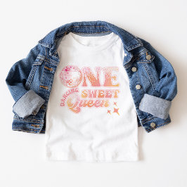 Camiseta Groovy Peach Pink Disco Dançando Rainha