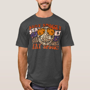 Camiseta Groovy Permanece Spooky Vibes Retrorando Face Hipp