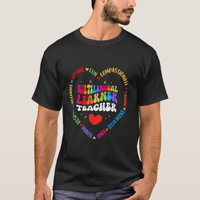 Camiseta Groovy Professor de Aprendizado Multilíngue Maestr (Frente)