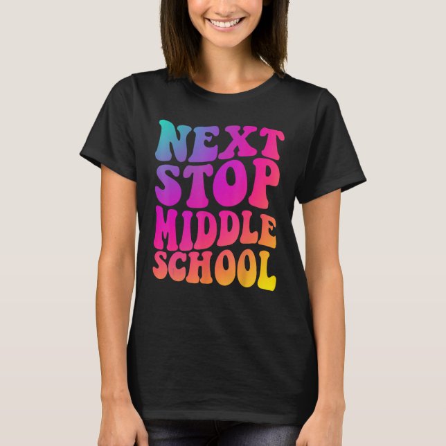 Camiseta Groovy Próxima Parada da Escola Secundária G (Frente)