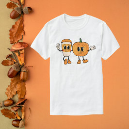 Camiseta Groovy Pumpkin e Latte