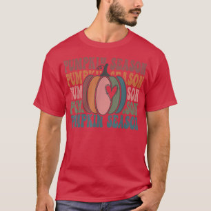 Camiseta Groovy Pumpkin Season É Fall Y'all Autumn Obrigado