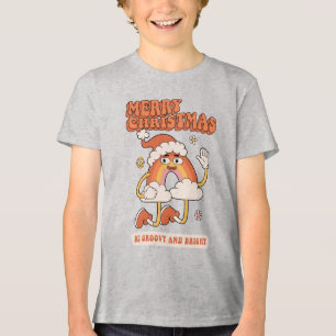 Camiseta Groovy Rainbow Christmas - Seja brilhante e Feliz