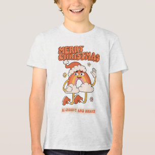 Camiseta Groovy Rainbow Christmas - Seja brilhante e Feliz