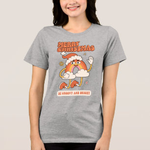 Camiseta Groovy Rainbow Christmas - Seja brilhante e Feliz