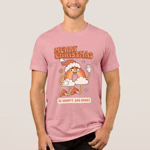 Camiseta Groovy Rainbow Christmas - Seja brilhante e Feliz