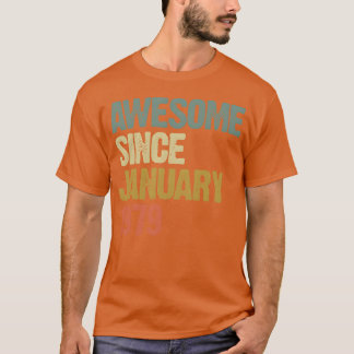 Camiseta Groovy Retro Awesome Since January 1979 funny