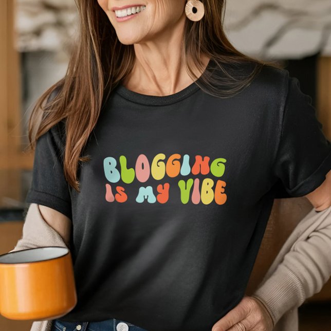 Camiseta Groovy Retro Blogging É Minha Visão, Blog, Bloguei (Criador carregado)
