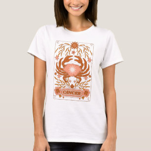 Camiseta Groovy Retro Cancer Horoscope Astrologia Brown