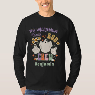 Camiseta Groovy Retro Correspondente Nome da Família Hallow